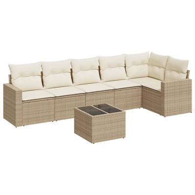vidaXL Garden Sofa Set Beige