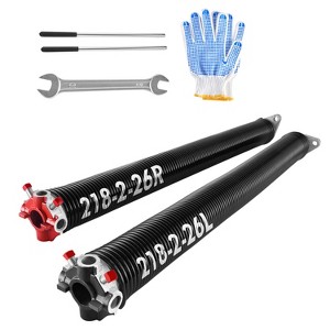 VEVOR Garage Door Torsion Springs, Pair of 0.218 x 2 x 26 in, 16000 Cycles, Electrophoresis Black Coated for Replacement, Black - 1 of 4