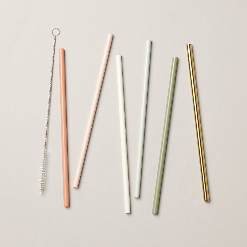 8&#34; Reusable Metal Straws (Pack of 6) - Hearth &#38; Hand&#8482; with Magnolia, 1 of 7