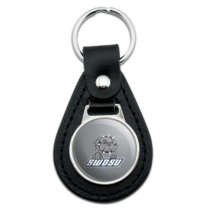 Southwestern Oklahoma State University Secondary Logo Black Leather Keychain - 1 of 4