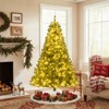 Tangkula 6 FT Pre-lit Artificial Christmas Tree Hinged Xmas Tree with 814 Branch Tips 700 Warm White LED Lights 7 Lighting Modes & Folding Metal Stand - 2 of 4