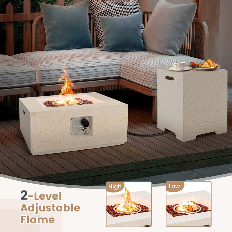 Costway 28" Patio Propane Fire Pit Table w/Hideaway Tank Holder Outdoor Gas Fire Table, 2 of 8