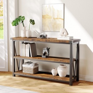 Long Console Table, Wooden Fluted Entryway Table, Sofa Table Behind Couch, Entry Foyer Table for Entryway, Hallway, Living Room - 1 of 4