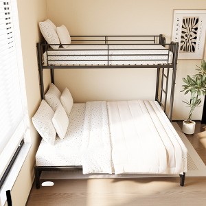 GDFStudio Navagio Metal Pull-Out Bunk Bed with Guardrail and Built-In Ladder - 1 of 4