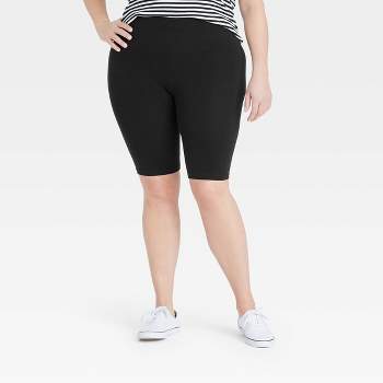 Women's High-waist Cotton Blend Seamless 7 Inseam Bike Shorts - A New Day™  : Target