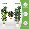 5/6/7FT Faux Fiddle Leaf Fig Tree with White Pot,  Artificial Plant for Home, Office, Store, Indoor & Outdoor Decor - 3 of 4