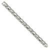 Black Bow Jewelry Men's 12mm Stainless Steel Heavy Cross Link Bracelet, 8.25 Inch - 2 of 4