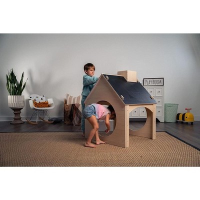 Evergreen Montessori Wooden Playhouse with Chalkboard Roof