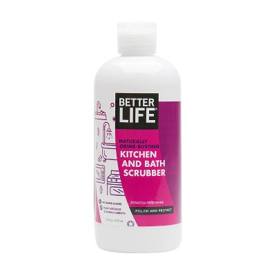 Better Life Cruelty Free Unscented Biodegradable Multi Surface Natural Plant Based Household Kitchen and Bath Scrubber Cleaner, 16 Ounces