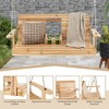 Costway Porch Swing Chair with Stand Cupholder & Adjustable Chains A-Shaped Metal Frame - 2 of 4