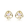 Guili 14K Gold Plated with White Mother Of Pearl Mushroom Design Stud Earrings For Kids - 2 of 2