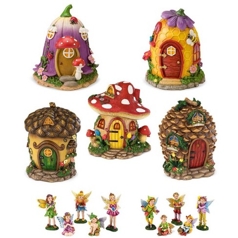 Juvale 8 Piece Miniature Fairy Garden Accessories Outdoor Decor Figurines Kit for Kids, Mini Whimsical Ornaments and Decorations for Patio, House