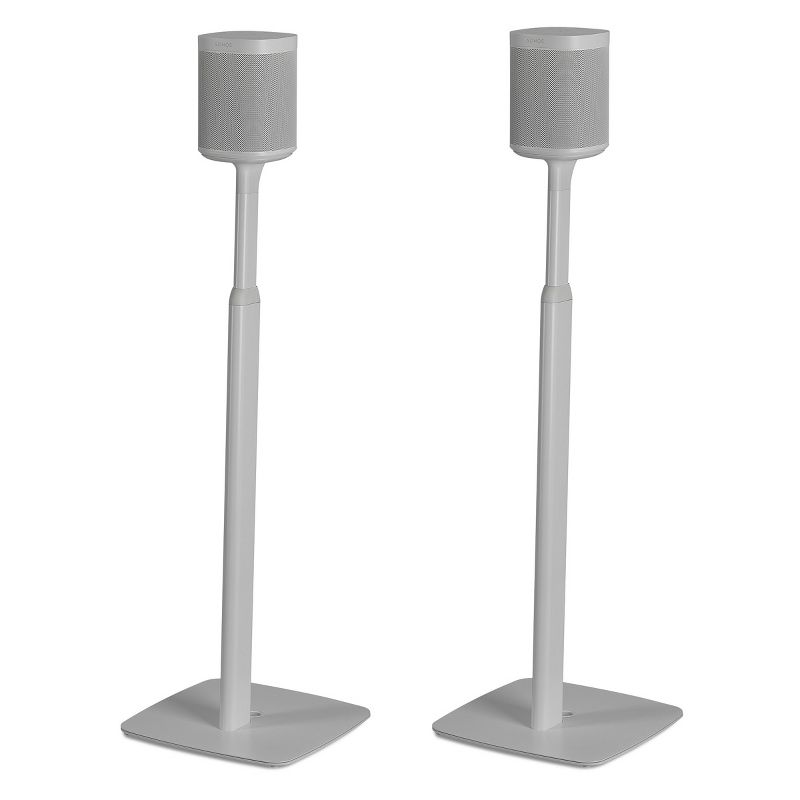 Flexson Height-Adjustable Floorstands for Sonos One or PLAY:1 - Pair (White), 1 of 14