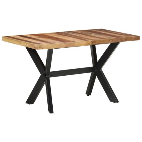 vidaXL Dining Table 55.1 in.x27.6 in.x29.5 in. Solid Wood with Honey Finish - image 1 of 4