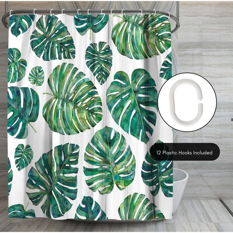 Americanflat 71" x 74" Shower Curtain, Tropical Leaves by Elena O'Neill, 6 of 9