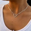 14K Gold Plated Heart Necklace for Women, Dainty Love Pendant Choker, Delicate Gold Jewelry Gift for Her, Trendy Festival Birthday Present - 2 of 4