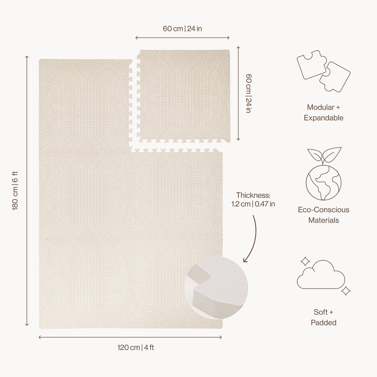 Toddlekind Haven Baby Playmat - 6pc - thumbnail 6