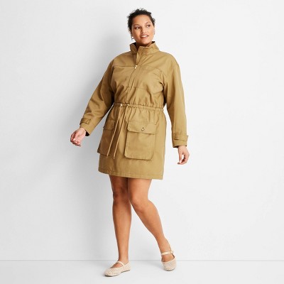 Women's Utility Mini Dress - Future Collective Khaki 2X