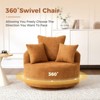 Okak Modern Swivel Chair Upholstered Sofa Chair with 3 Decor Pillows,Accent Barrel Chair for Living Room, Bedroom, Office - 3 of 4