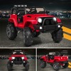 Costway 12V Kids Ride On Truck Car w/ Remote Control MP3 Music LED Lights Red/Black/Pink/White - 2 of 4