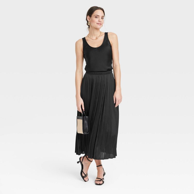 Women's Pleated A-Line Midi Skirt - A New Day™, 3 of 4