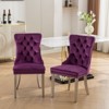 NicBex Modern Tufted Velvet Dining Chairs Set of 2, Comfy Upholstered Kitchen Side Chairs with Chrome Metal Legs & Nailhead Trim - 2 of 4