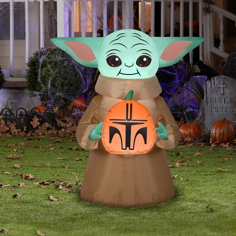 Star Wars Airblown Inflatable The Child w/Pumpkin Star Wars, 3.5 ft Tall, Multicolored, 2 of 5