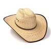 Western Express Palm Straw Western Cattleman Hat with Brown Trim - 2 of 4