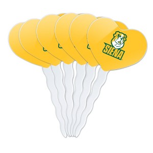 Siena College Primary Logo Heart Love Cupcake Picks Toppers Decoration Set of 6 - 1 of 4