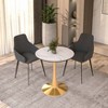 LeisureMod Bristol 24" Round Dining Table, Modern MDF Top & Gold Pedestal Base Accent Table for Café or Dining Room - 3 of 4