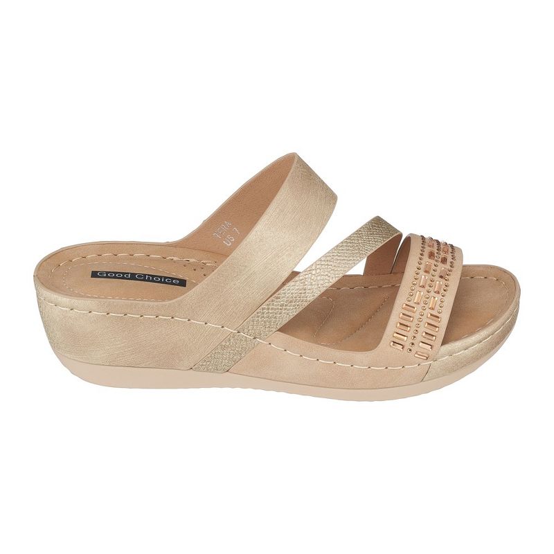 GC Shoes Tera Embellished Comfort Slide Wedge Sandals, 2 of 6