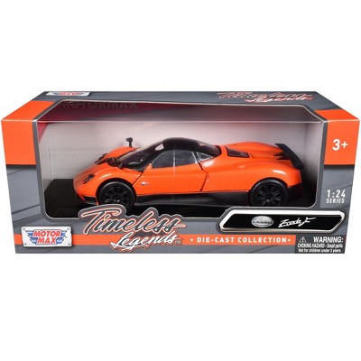 Pagani Zonda F Orange with Silver Wheels 1/24 Diecast Model Car by Motormax
