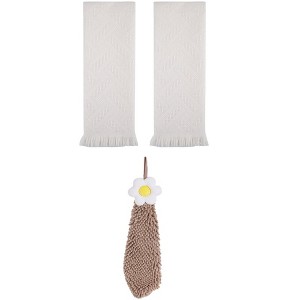 REGALWOVEN 3 Pcs Soft Absorbent Decorative Hand Towel for Bathroom, Kitchen, Hotel - 1 of 4