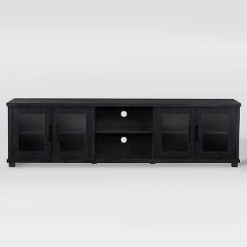 Fremont TV Stand for TVs up to 95" with Glass Cabinets Black - CorLiving