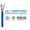 Monoprice Cat6 Ethernet Bulk Cable - Network Internet Cord - Solid, 500Mhz, UTP, CMR, Riser Rated,  Pure Bare Copper Wire, 23AWG, 1000ft, Blue - 3 of 4