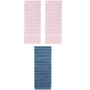 REGALWOVEN 3 Pack Solid Striped Cotton Hand Towels for Bathroom, Kitchen, Gym 14" x 30" - 1 of 4