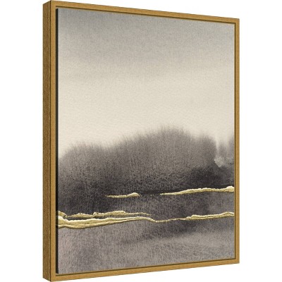 Abstract Gray and Gold Canvas Print with Gold Frame