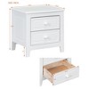 Bella Depot 19.3'' 2-Drawer Nightstand for Bedroom Retro Bedside Table with Classic Design - 3 of 4