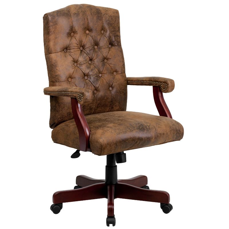 Merrick Lane High Back Tufted Home Office Chair With Height Adjustment And 360° Swivel, 1 of 19