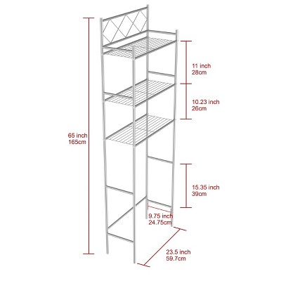 Black Metal 3-Tier Over-the-Toilet Storage Rack