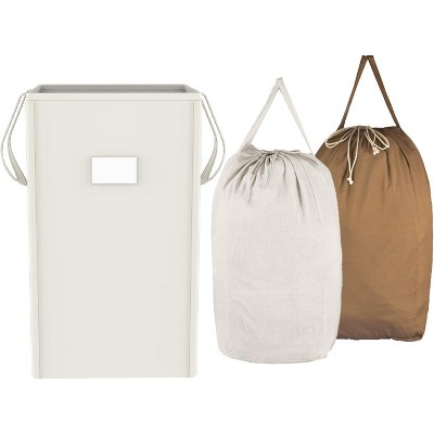 210L Laundry Hamper Collapsible with 2 Washable Laundry Bags, Laundry Basket with Handles Foldable Hamper Dorm Laundry Basket