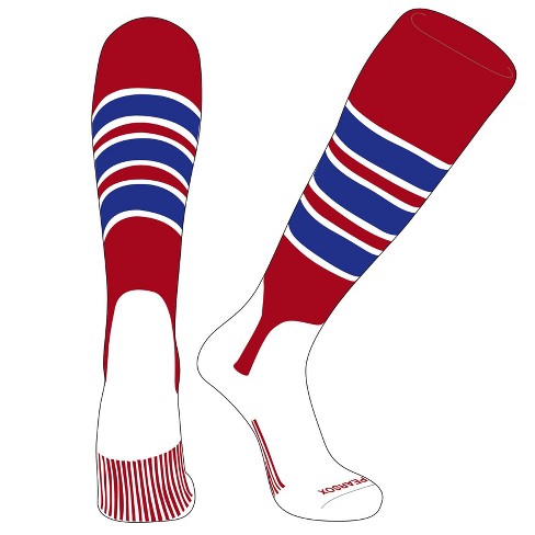 PEAR SOX OTC Baseball Softball Stirrup Socks (C, 5in) Red, White, Royal (S) - image 1 of 3