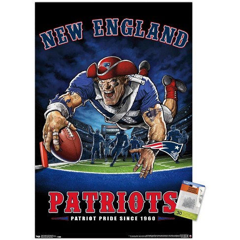 : Trends International NFL New England Patriots - Helmet 16 Wall  Poster, 14.725 x 22.375, Black Framed Version : Sports & Outdoors