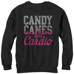 Women's CHIN UP Christmas Candy Cane Cardio Sweatshirt - 1 of 3