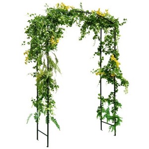 Garden Arch Arbor Trellis with Gate Patio Plant Stand Archway - 1 of 4