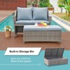 Sunsitt 2pc Wicker Outdoor Patio Wicker Loveseat and Coffee Table Set with Built-in Storage Bin - 3 of 4