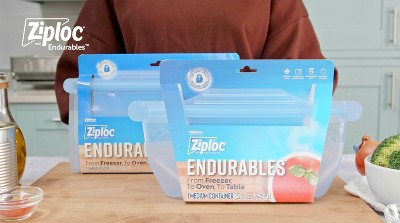 Ziploc Endurables Large Pouch, Half Gallon, 8 cups, 64 fl oz, Reusable  Silicone, From Freezer, to Oven, to Table