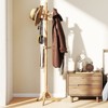 Tangkula Freestanding Coat Rack Solid Rubber Wood Hall Tree with 11 Hooks and 3 Height Options for Coats - 2 of 4