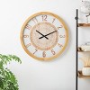 30"x30" Wooden Mandala Wall Clock with White Backing Brown - Olivia & May - 2 of 4