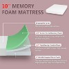 FDW 10 Inch Green Tea Memory Foam Mattress Cooling Gel Infused Mattress,Fiberglass Free/CertiPUR-US Certified/Bed-in-a-Box,White - 3 of 4